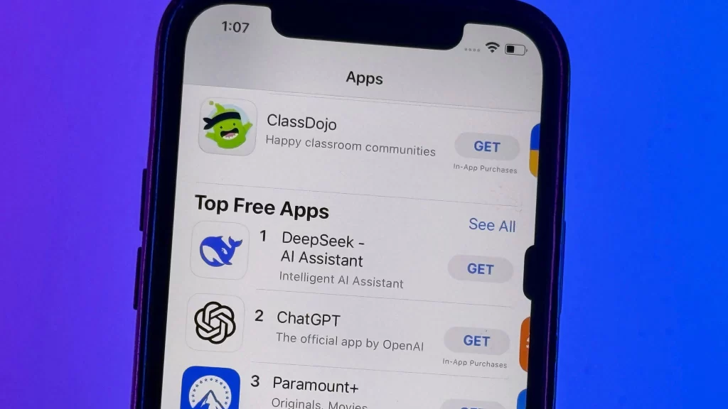 deepseek ai number 1 on app store